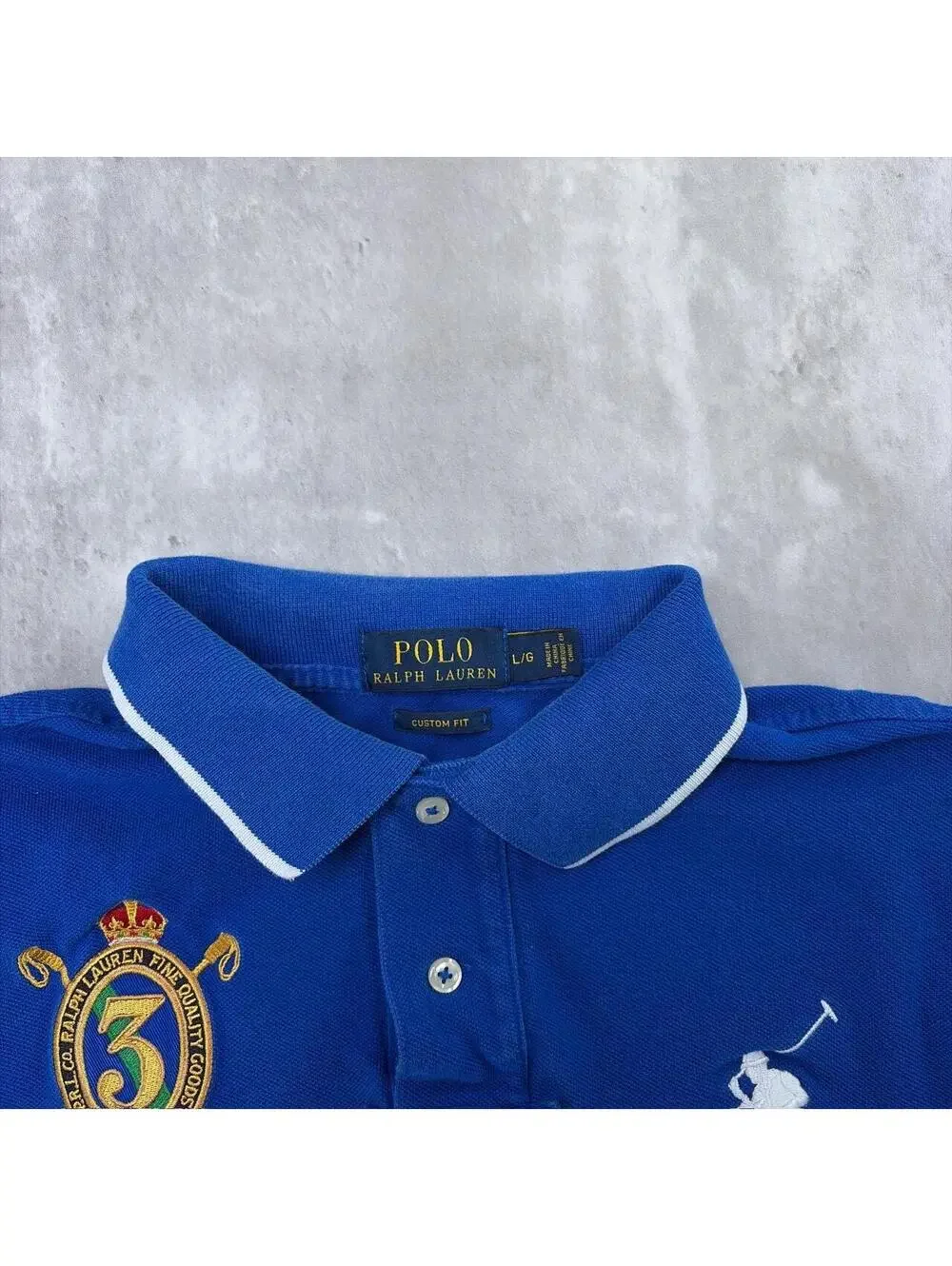 Y2K Blue Polo Ralph Lauren Big Pony Chief Keef Polo Shirt